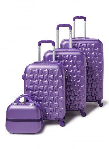 4 Piece Hardside Luggage Set Purple