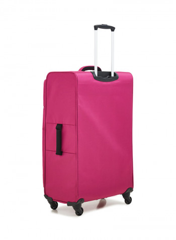 Softside 3 Piece Luggage Trolley Set Rose Red