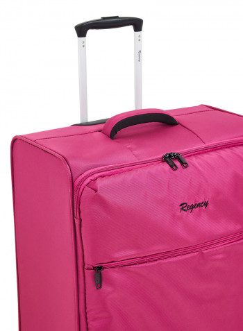 Softside 3 Piece Luggage Trolley Set Rose Red