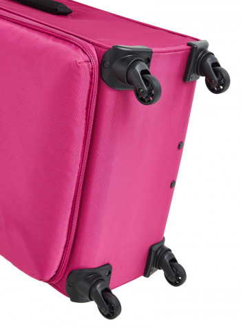 Softside 3 Piece Luggage Trolley Set Rose Red