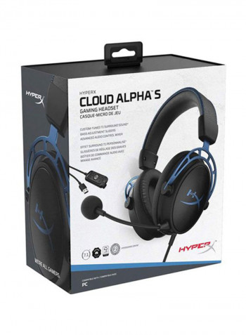 Cloud Alpha S Wired 7.1 Surround Sound Gaming Headset Black/Blue