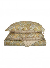 3-Piece Paisley Printed Comforter Set Yellow/Brown/White Queen