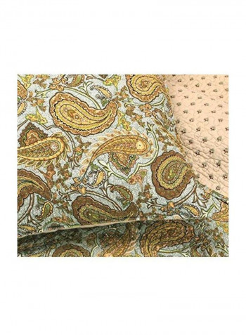 3-Piece Paisley Printed Comforter Set Yellow/Brown/White Queen