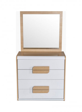 Genesis 4-Drawer Young Dresser White/Beige 90x88x47cm