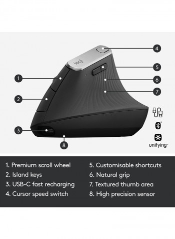 MX Vertical Advanced Ergonomic Mouse Graphite