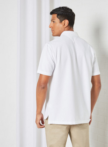 Collar Neck Polo White