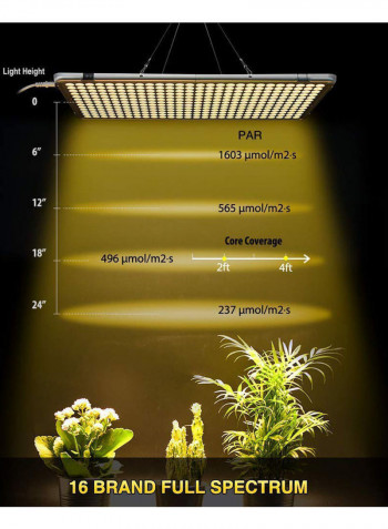 LED Plant Grow Light For Indoor Plants With External Switch Timer Silver