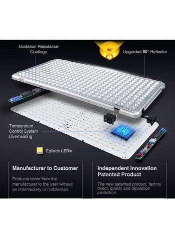 LED Plant Grow Light For Indoor Plants With External Switch Timer Silver