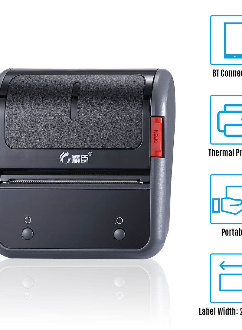 Portable Thermal Label Sticker Printer Machine Black
