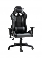 PU Leather Gaming Chair With Lumbar Support Black/Grey
