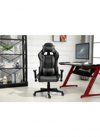 PU Leather Gaming Chair With Lumbar Support Black/Grey