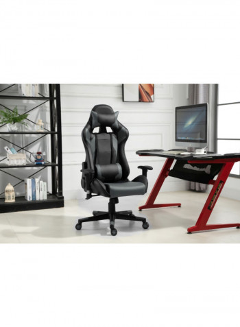 PU Leather Gaming Chair With Lumbar Support Black/Grey