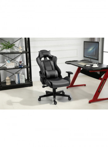 PU Leather Gaming Chair With Lumbar Support Black/Grey