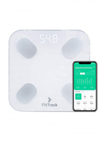 Digital Bluetooth Weight Scale White 0.98x12.6x12.6inch