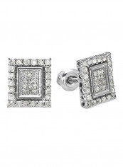 Sterling Silver 0.40 Carat Diamond Ladies Earrings