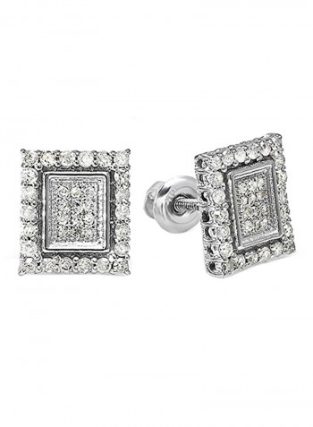 Sterling Silver 0.40 Carat Diamond Ladies Earrings
