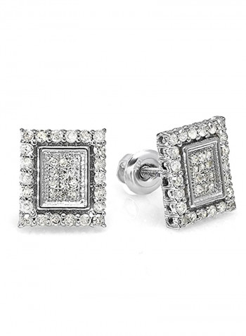 Sterling Silver 0.40 Carat Diamond Ladies Earrings