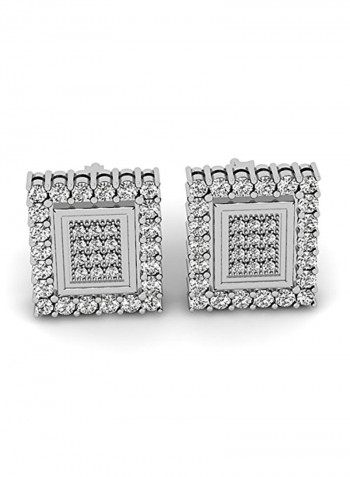 Sterling Silver 0.40 Carat Diamond Ladies Earrings