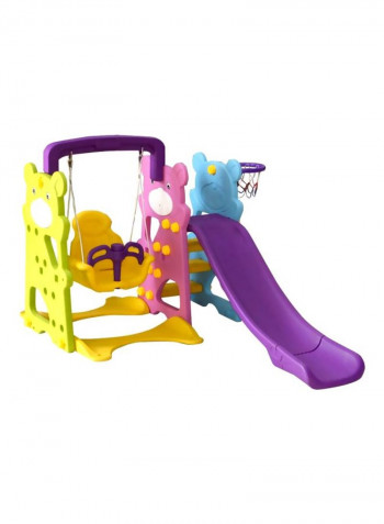 3-In-1 Swing And Slide With Basketball Hoop Toy 100x50x50cm