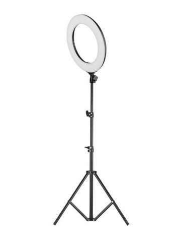 Portable Photography Ring Light With Tripod Stand Black/White