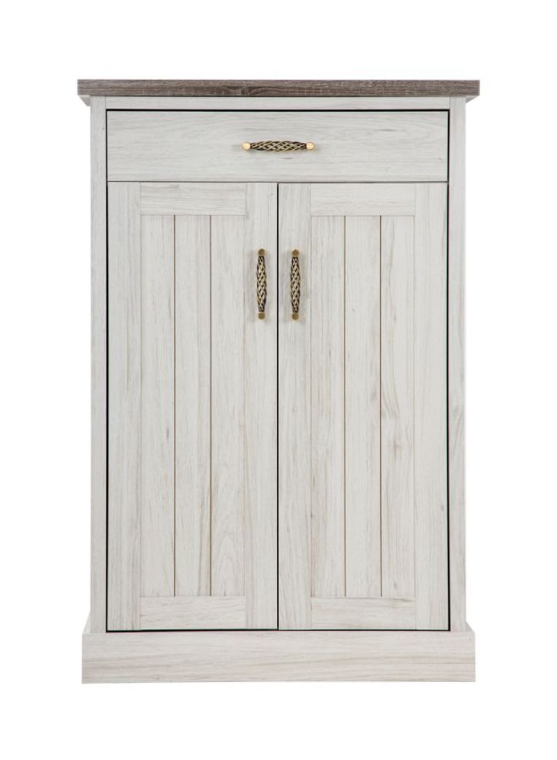 Emily Wooden Shoe Cabinet White/Gold 80x40x120centimeter