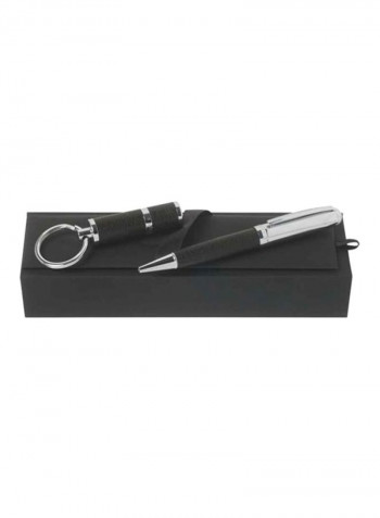 Pen And Key Ring Set Black/Silver
