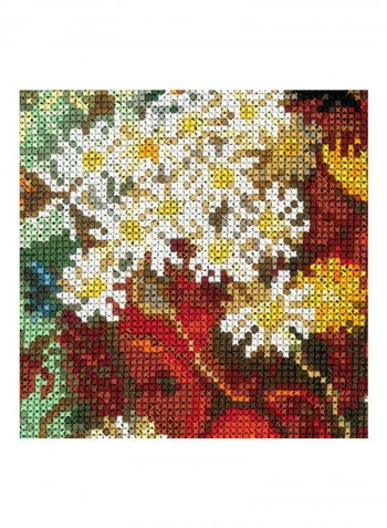 Still Life With Meadow Flowers And Roses Counted Cross Stitch Kit Red/White/Green
