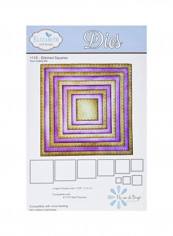 9-Piece Stitched Squares Die-Cut Purple/Beige