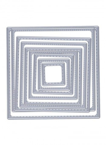9-Piece Stitched Squares Die-Cut Purple/Beige