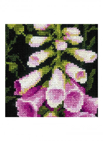Foxgloves Counted Cross Stitch Kit Purple/White/Green