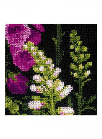 Foxgloves Counted Cross Stitch Kit Purple/White/Green