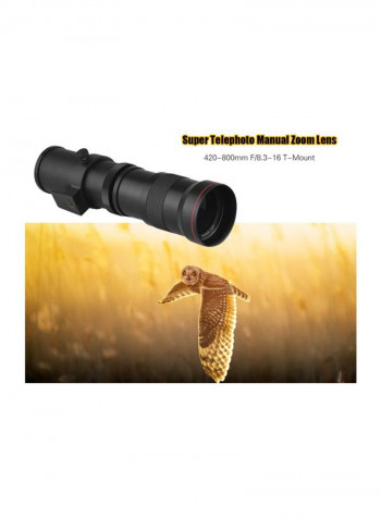 420-800mm F/8.3 Super Telephoto Lens For Nikon D800/D850/D7200 Black/Clear