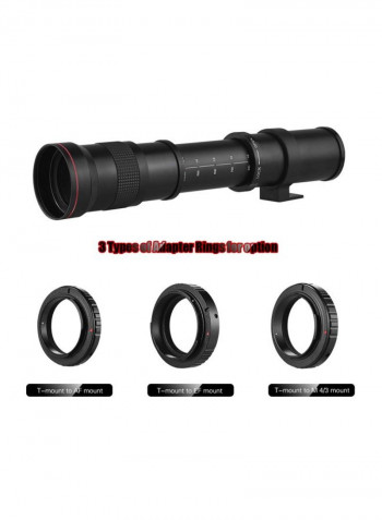 420-800mm F/8.3 Super Telephoto Lens For Nikon D800/D850/D7200 Black/Clear