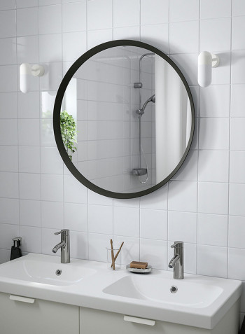 Round Mirror Grey 80centimeter