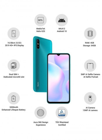 Redmi 9i Dual Sim Nature Green 128GB 4GB RAM 4G LTE