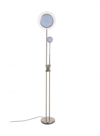 LED Adjustable Floor Lamp Silver/White