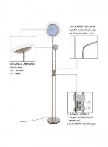 LED Adjustable Floor Lamp Silver/White