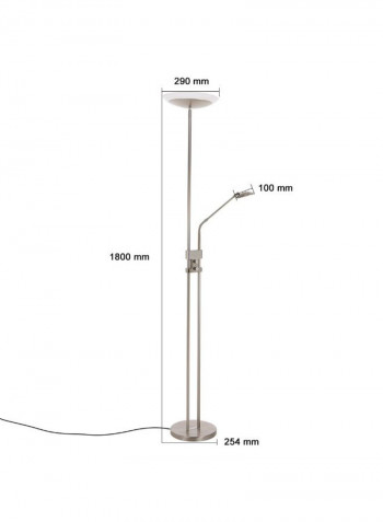 LED Adjustable Floor Lamp Silver/White