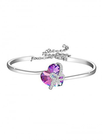 Swarovski Crystals Cubic Zirconia Butterfly Heart Pendant Bracelet