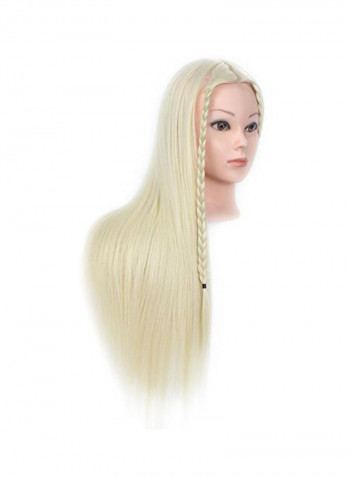 Mannequin Head Hair Extension With Clamp Blonde