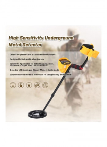 Underground Metal Detector With Headphones Gold/Black 120x34.5x15centimeter