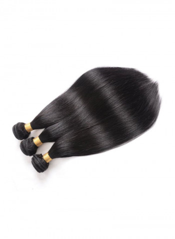 3-Piece Straight Human Hair Extension Natural Black