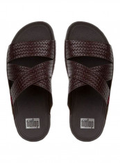 Chi Leather Microwobbleboard Slip-On Sandals Brown