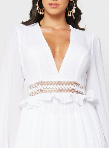 Tiered Ruffle Maxi Dress White