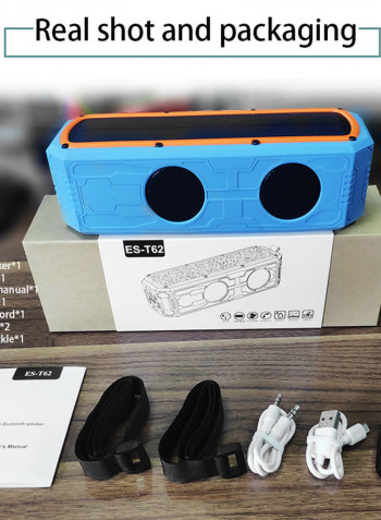 ES-T62 Solar Outdoor Waterproof Portable Bluetooth Speaker Black