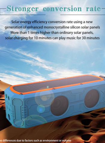 ES-T62 Solar Outdoor Waterproof Portable Bluetooth Speaker Black
