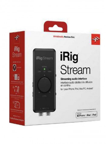 Irig Stream - Streaming Audio Interface For Iphone, Ipad And Mac/Pc Black