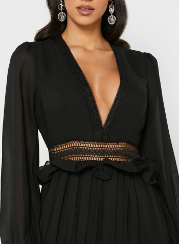 Tiered Ruffle Maxi Dress Black