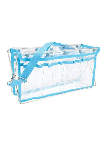 Deluxe Shower Caddies Blue/Clear 14x7x5inch