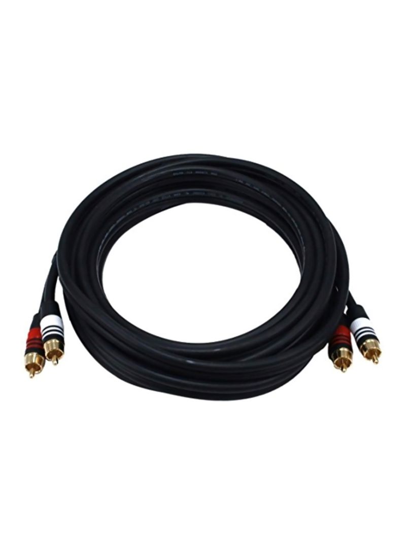 2-Piece 2 RCA Plug To 2 RCA Plug Audio Cable 15feet Black